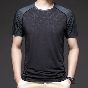 High grade brand summer ice silk men's breathable quick drying short sleeve T-sh